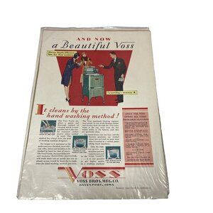 1929 PAPER AD Voss Washing Machine Vanity Model Color Good Housekeeping
